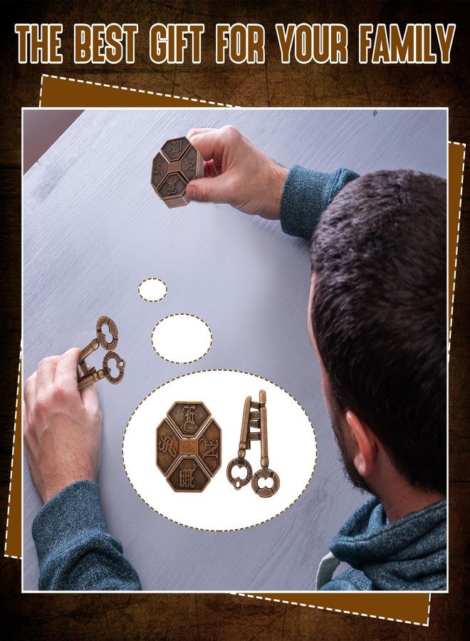 SQUISHCO 2Pcs Metal Puzzles for Teens and Up, 3D Puzzles Brain Teaser Set, IQ Logic Mind Game, Family & School Events, Fun Indoor Outdoor Activity for Teens - Image 4